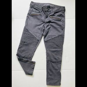 American Eagle Outfitters- Gray Moto Croped Pants